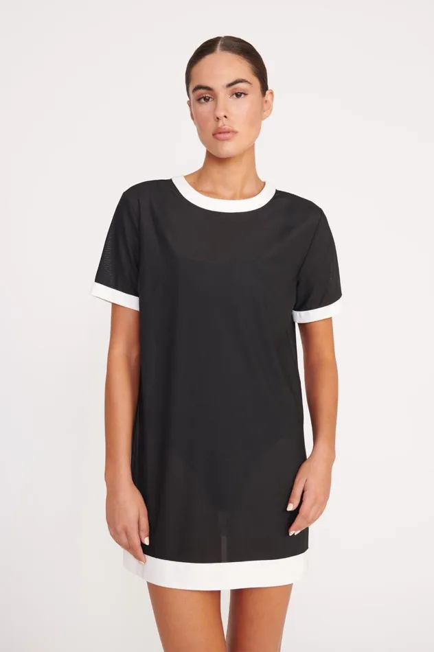 Women CoverUps STAUD STAUD SELAH DRESS BLACK WHITE Women CoverUps STAUD STAUD SELAH DRESS BLACK WHITE