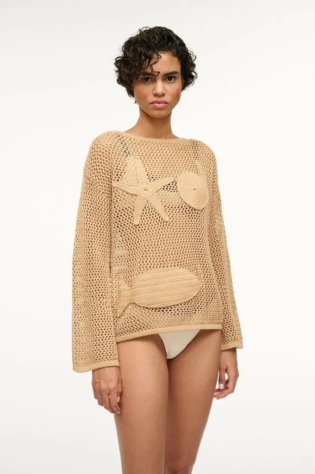 Women CoverUps STAUD STAUD SOVANA COVERUP TOP NATURAL