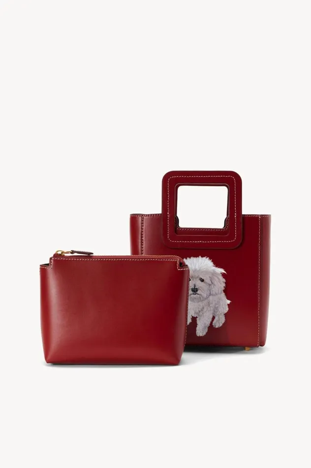 Women Custom Handbags STAUD STAUD CUSTOM MINI SHIRLEY LEATHER BAG COGNAC