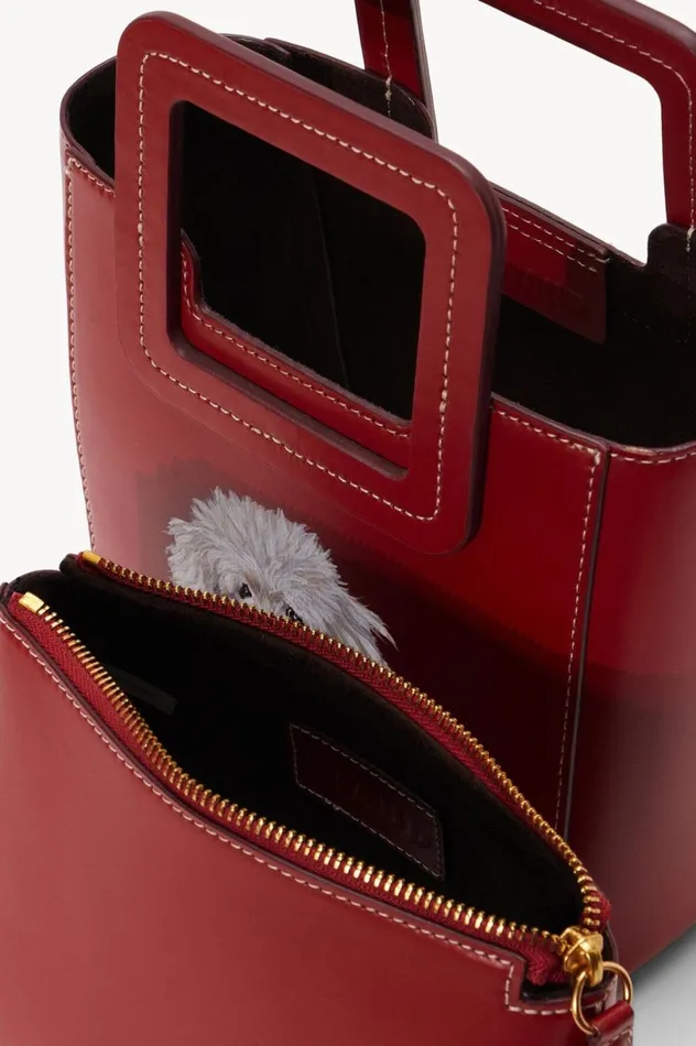 Women Custom Handbags STAUD STAUD CUSTOM MINI SHIRLEY LEATHER BAG COGNAC