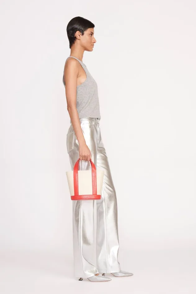 Women Custom Handbags STAUD STAUD CUSTOM MONOGRAM ALLORA MINI TOTE CREAM RED ROSE Women Custom Handbags STAUD STAUD CUSTOM MONOGRAM ALLORA MINI TOTE CREAM RED ROSE
