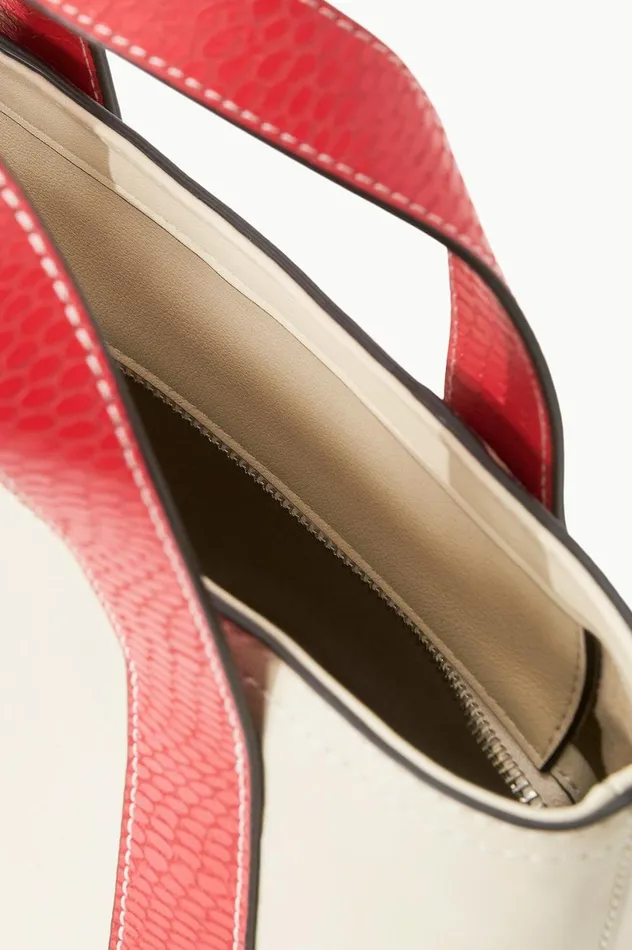 Women Custom Handbags STAUD STAUD CUSTOM MONOGRAM ALLORA MINI TOTE CREAM RED ROSE Women Custom Handbags STAUD STAUD CUSTOM MONOGRAM ALLORA MINI TOTE CREAM RED ROSE