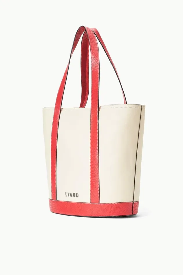 Women Custom Handbags STAUD STAUD CUSTOM MONOGRAM ALLORA TOTE CREAM RED ROSE Women Custom Handbags STAUD STAUD CUSTOM MONOGRAM ALLORA TOTE CREAM RED ROSE