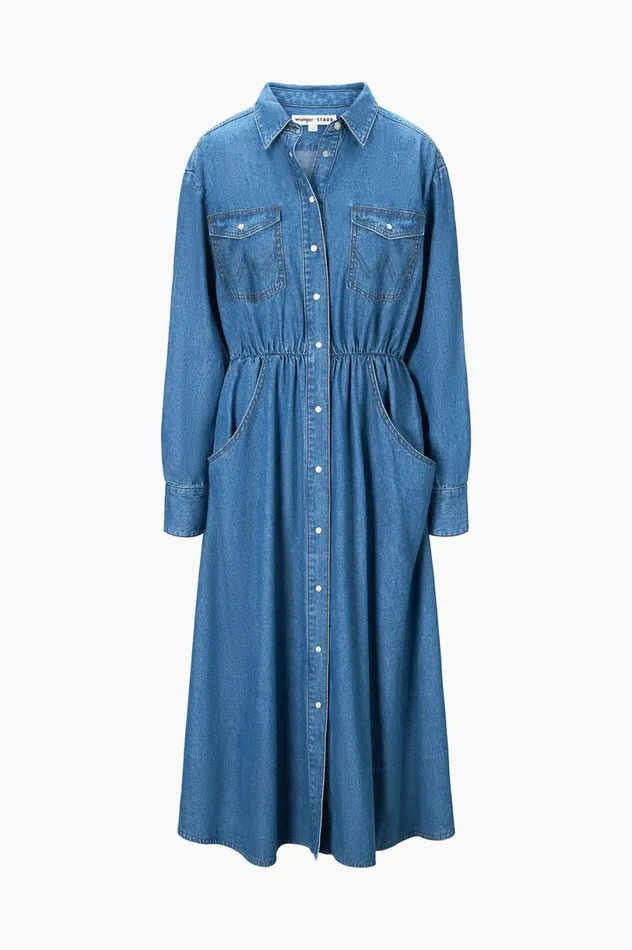 Women Denim STAUD STAUD WRANGLER THE MIDI SHIRT DRESS Women Denim STAUD STAUD WRANGLER THE MIDI SHIRT DRESS