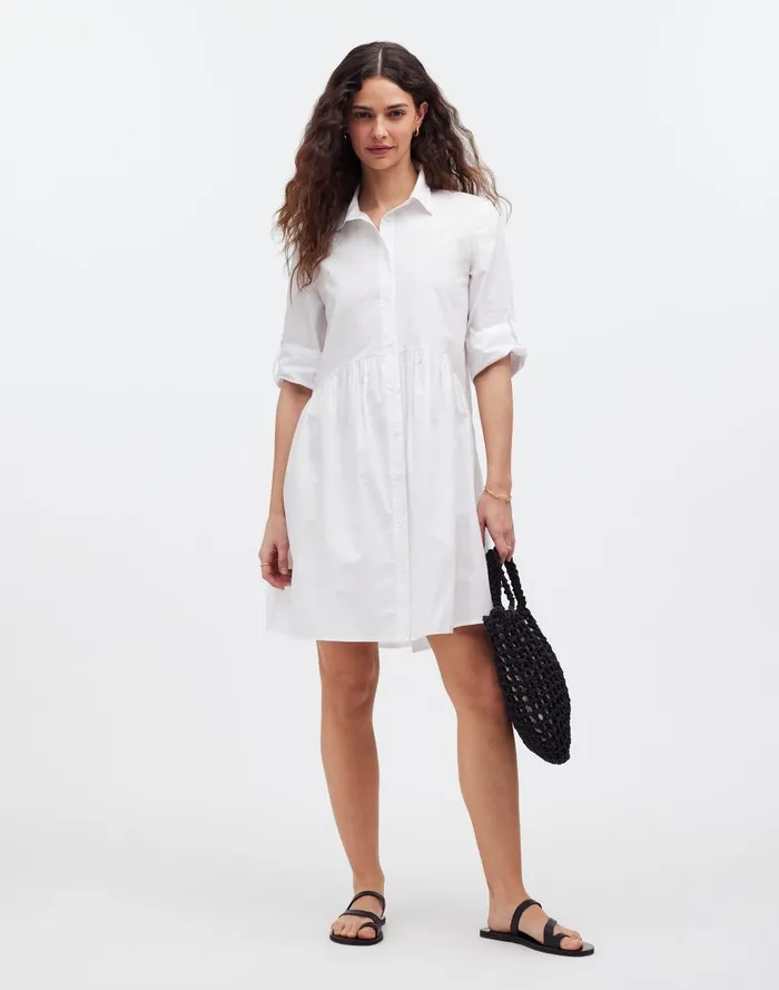 Women Dresses Madewell ButtonFront Mini Shirtdress In Poplin