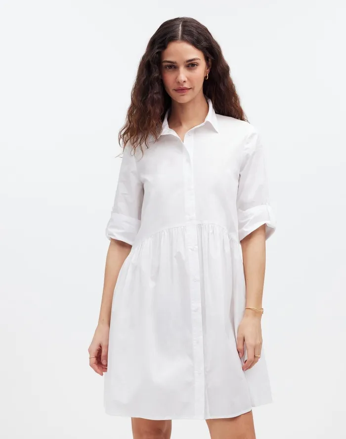 Women Dresses Madewell ButtonFront Mini Shirtdress In Poplin