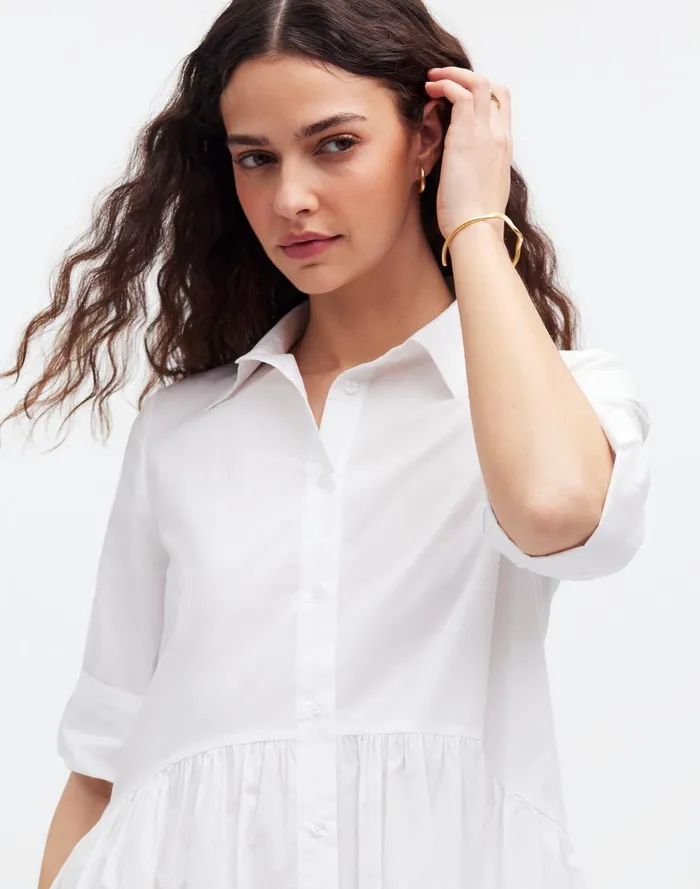 Women Dresses Madewell ButtonFront Mini Shirtdress In Poplin