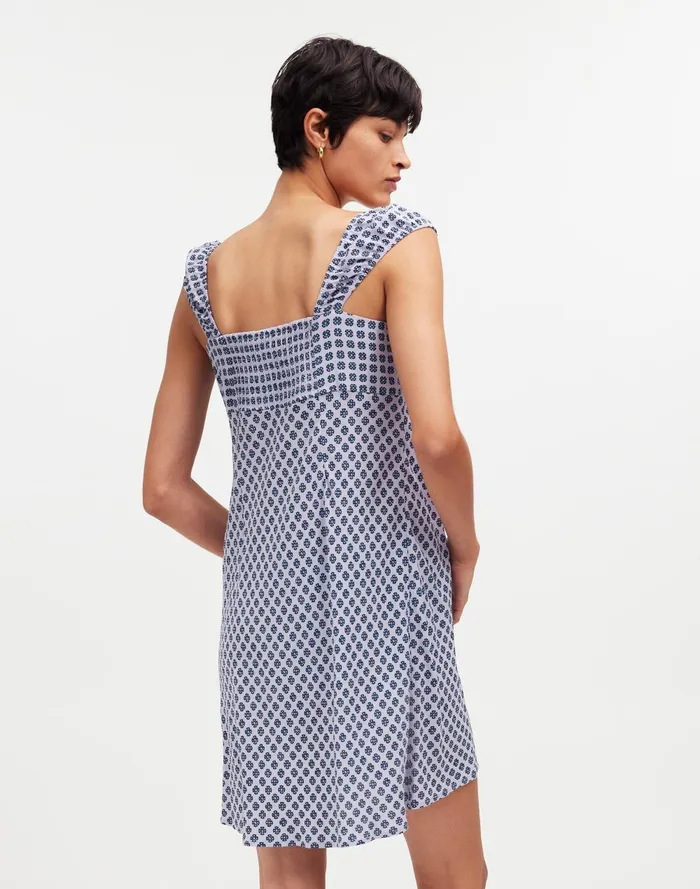 Women Dresses Madewell CapSleeve ButtonFront Mini Dress In Geometric Print