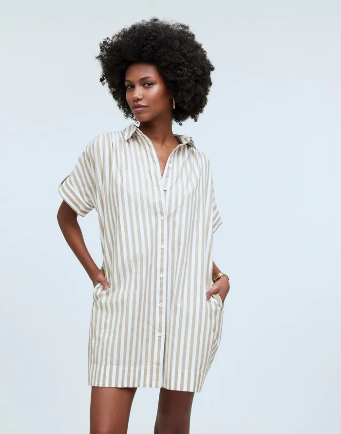 Women Dresses Madewell Collared ButtonFront Mini Shirtdress
