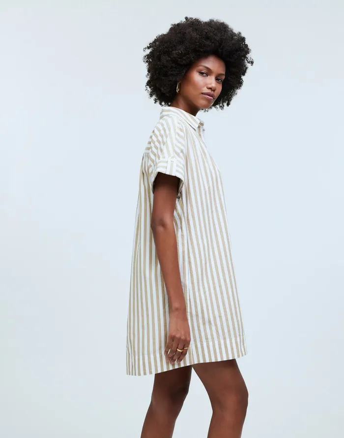 Women Dresses Madewell Collared ButtonFront Mini Shirtdress