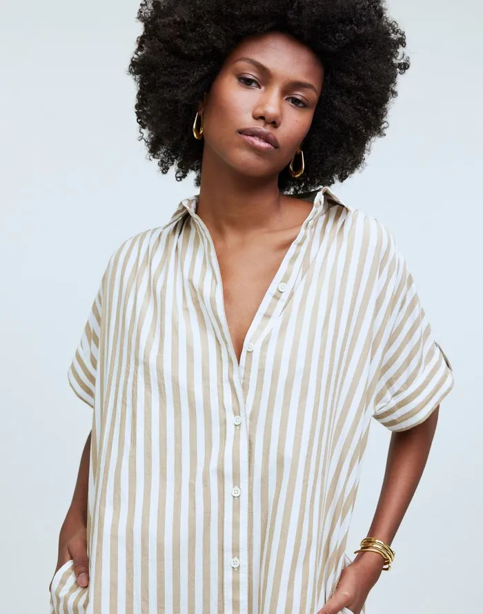 Women Dresses Madewell Collared ButtonFront Mini Shirtdress