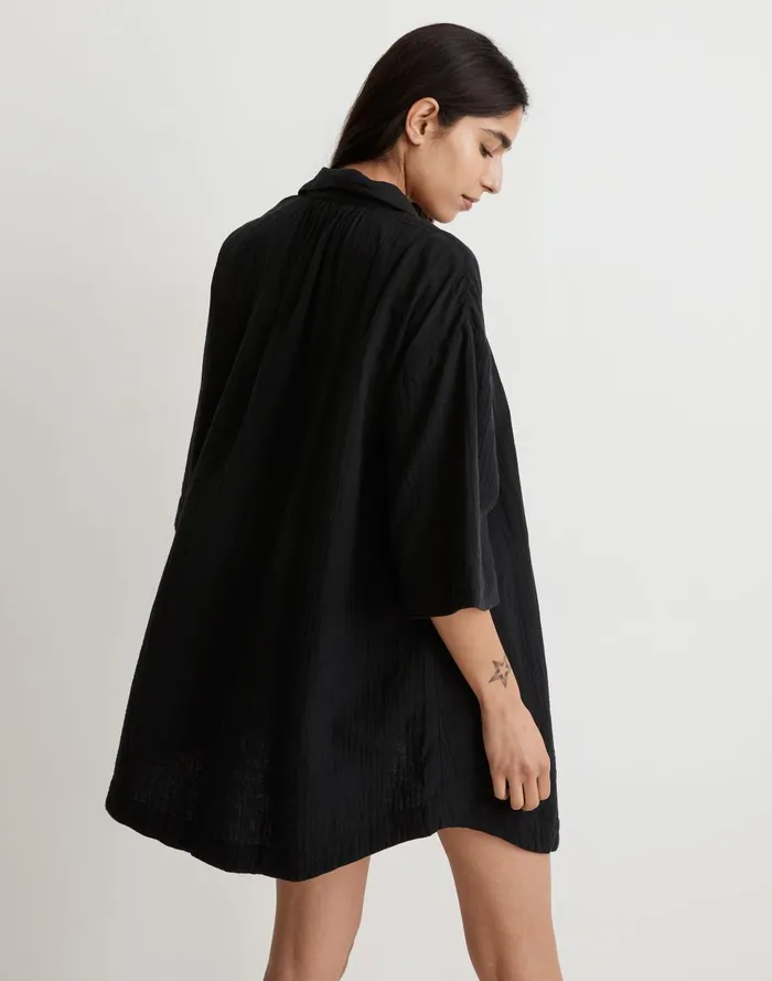 Women Dresses Madewell Crinkle Cotton CoverUp Mini Shirtdress