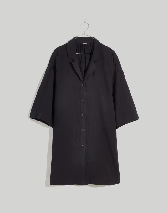 Women Dresses Madewell Crinkle Cotton CoverUp Mini Shirtdress