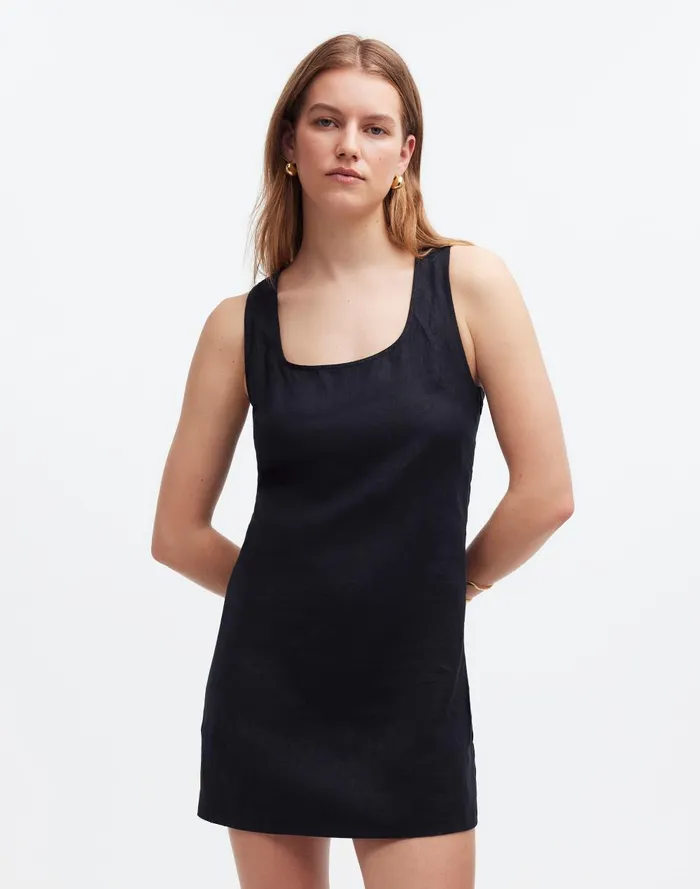 Women Dresses Madewell CrossBack ALine Mini Dress In Linen