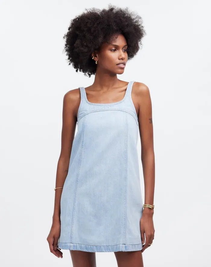 Women Dresses Madewell Denim ALine Sleeveless Mini Dress