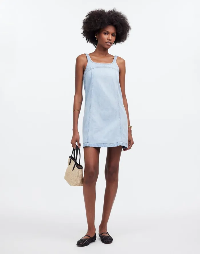 Women Dresses Madewell Denim ALine Sleeveless Mini Dress