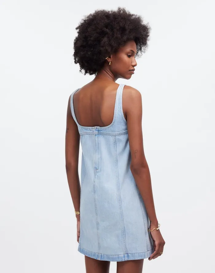 Women Dresses Madewell Denim ALine Sleeveless Mini Dress