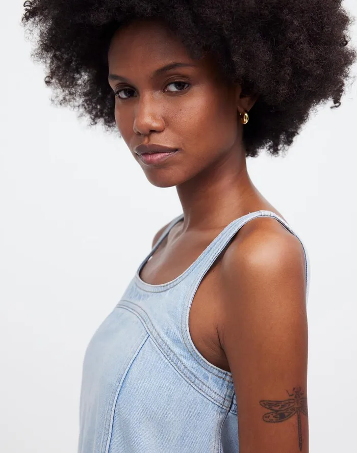 Women Dresses Madewell Denim ALine Sleeveless Mini Dress
