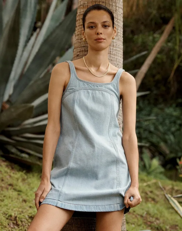 Women Dresses Madewell Denim ALine Sleeveless Mini Dress