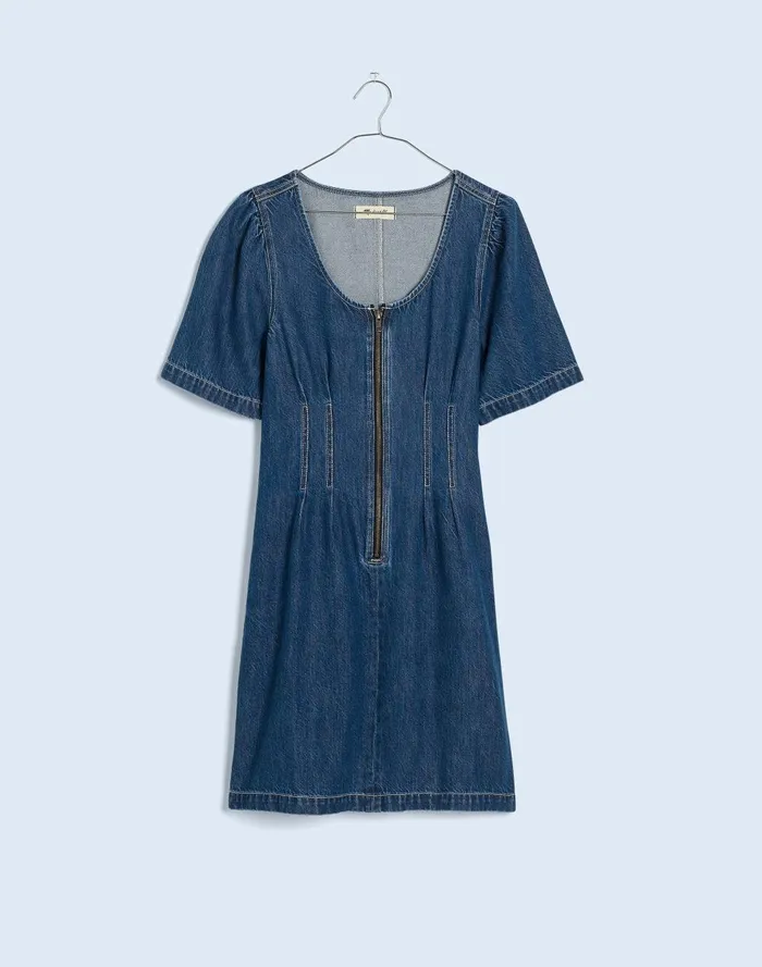 Women Dresses Madewell Denim Darted Mini Dress In Pixie Wash
