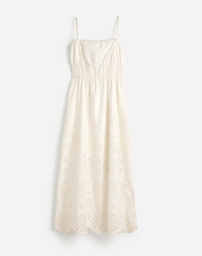 Women Dresses Madewell Embroidered Tank Midi Dress In Poplin