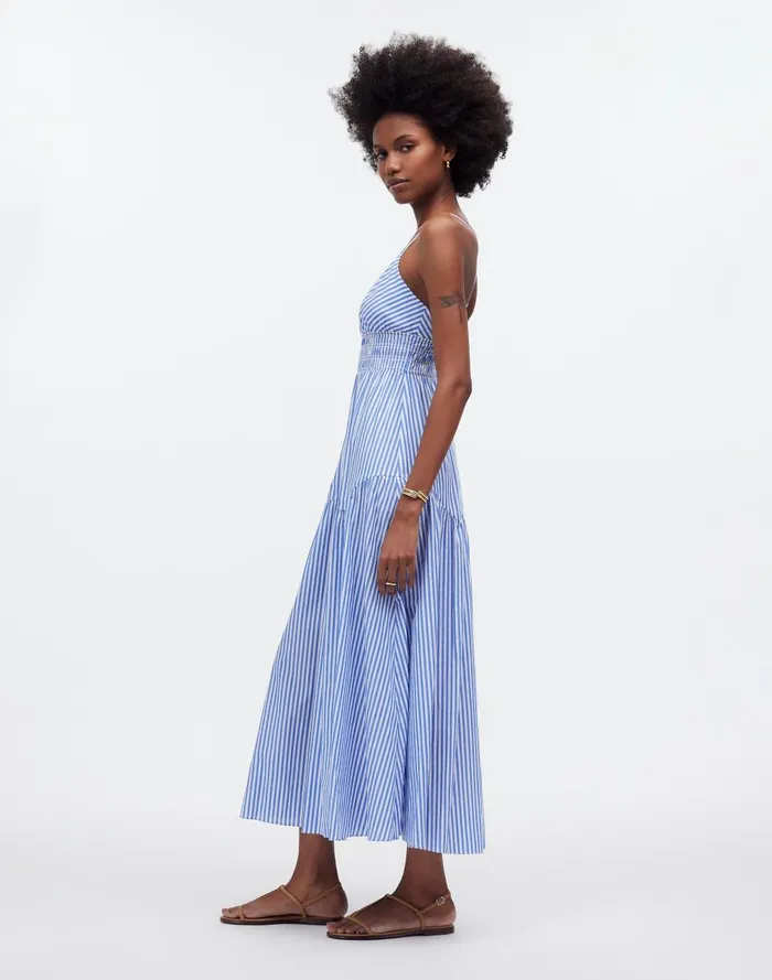 Women Dresses Madewell EmpireWaist Tiered Maxi Dress In Stripe
