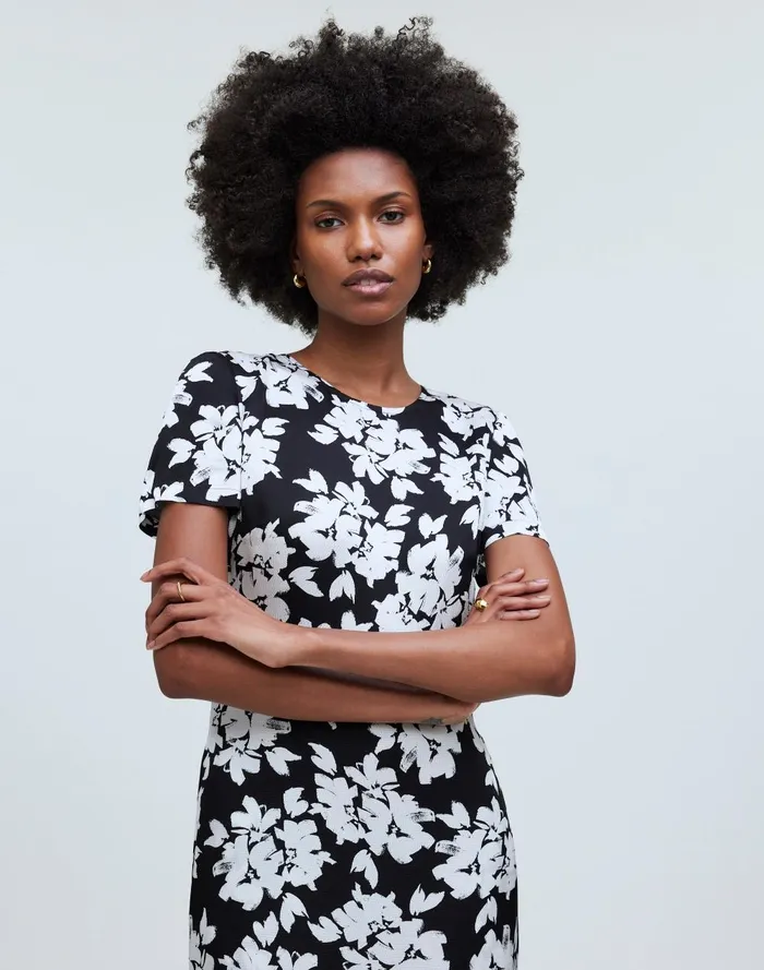 Women Dresses Madewell Maxi TShirt Dress In Floral Hammered Satin