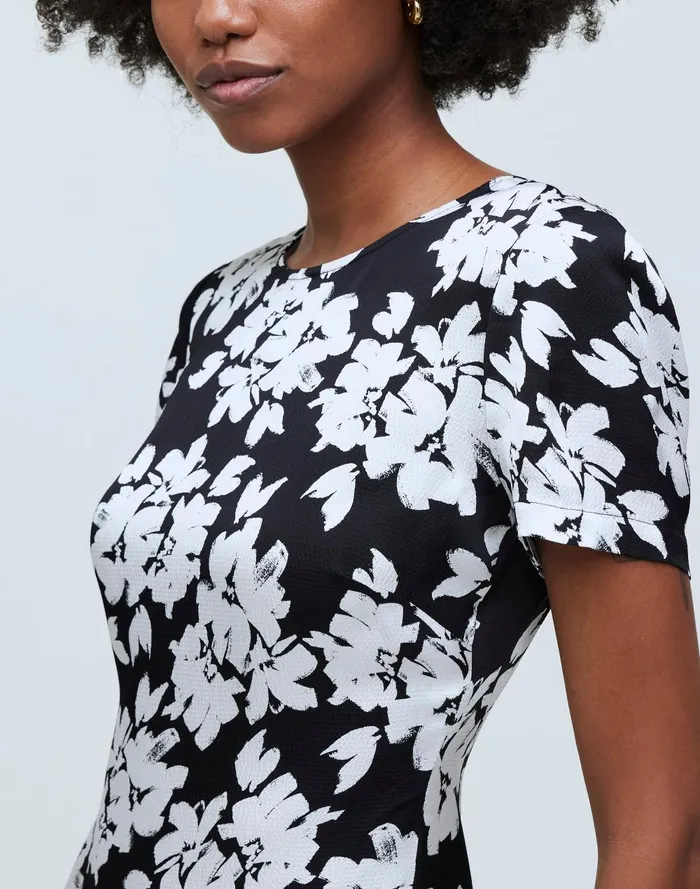 Women Dresses Madewell Maxi TShirt Dress In Floral Hammered Satin