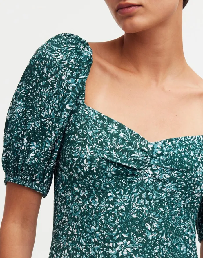 Women Dresses Madewell PuffSleeve Sweetheart Midi Dress In Floral