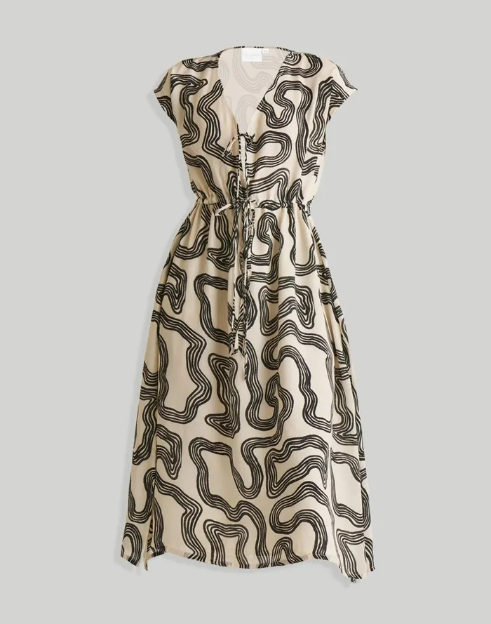 Women Dresses Madewell Reistor Deep Vneck Gathered Dress