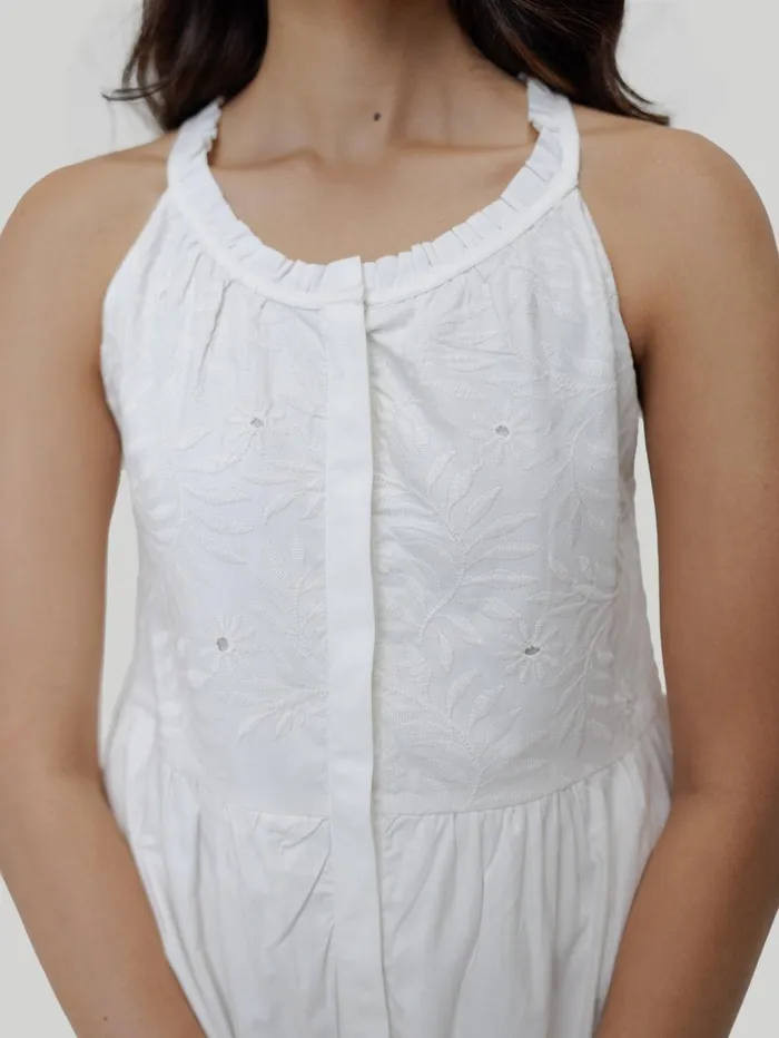 Women Dresses Madewell Reistor Embroidered Tiered Sleeveless Maxi Dress
