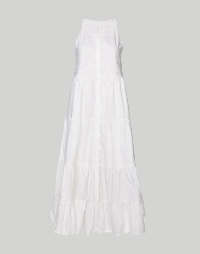 Women Dresses Madewell Reistor Embroidered Tiered Sleeveless Maxi Dress