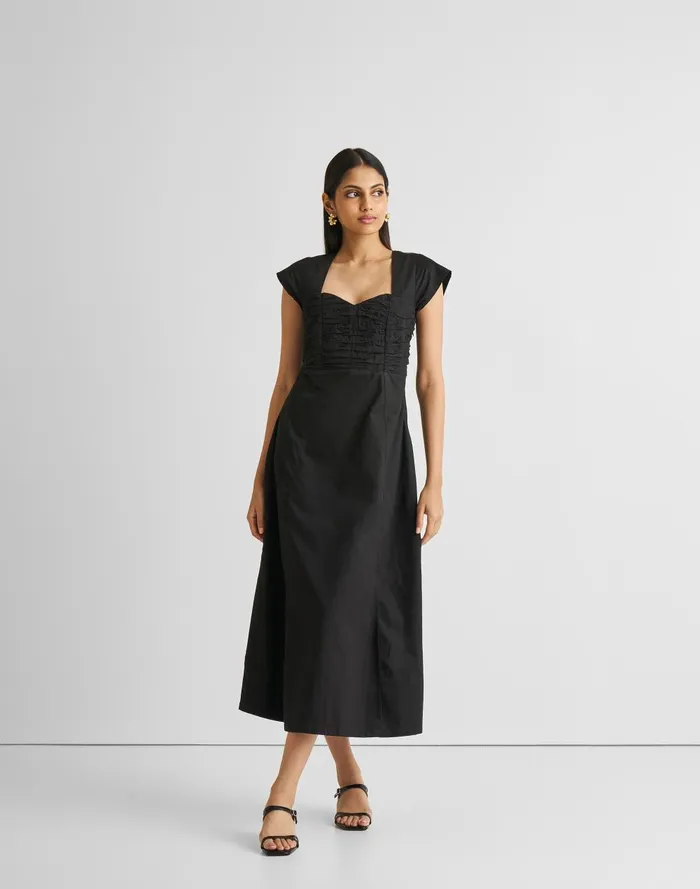 Women Dresses Madewell Reistor Ruched Dress With Front Slit