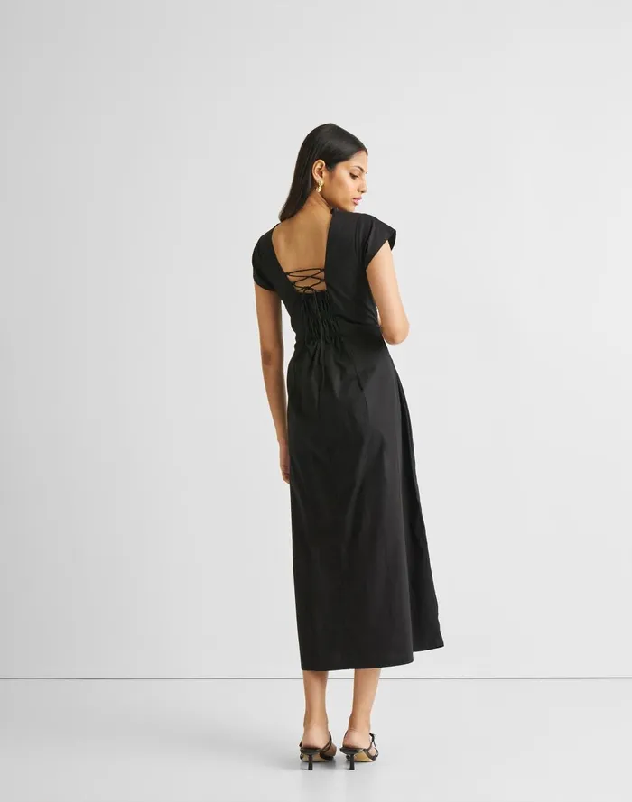 Women Dresses Madewell Reistor Ruched Dress With Front Slit
