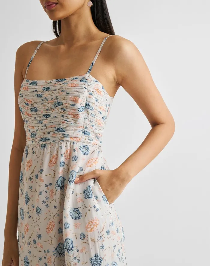Women Dresses Madewell Reistor Ruched Strappy Maxi Dress