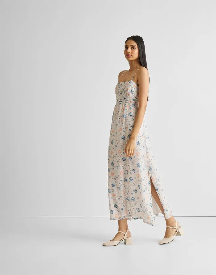 Women Dresses Madewell Reistor Ruched Strappy Maxi Dress