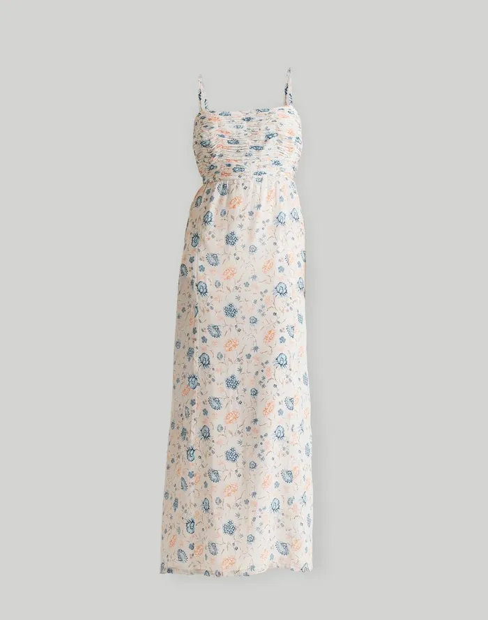 Women Dresses Madewell Reistor Ruched Strappy Maxi Dress