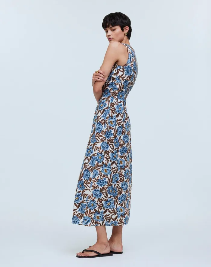Women Dresses Madewell Sleeveless VNeck Midi Dress In Floral