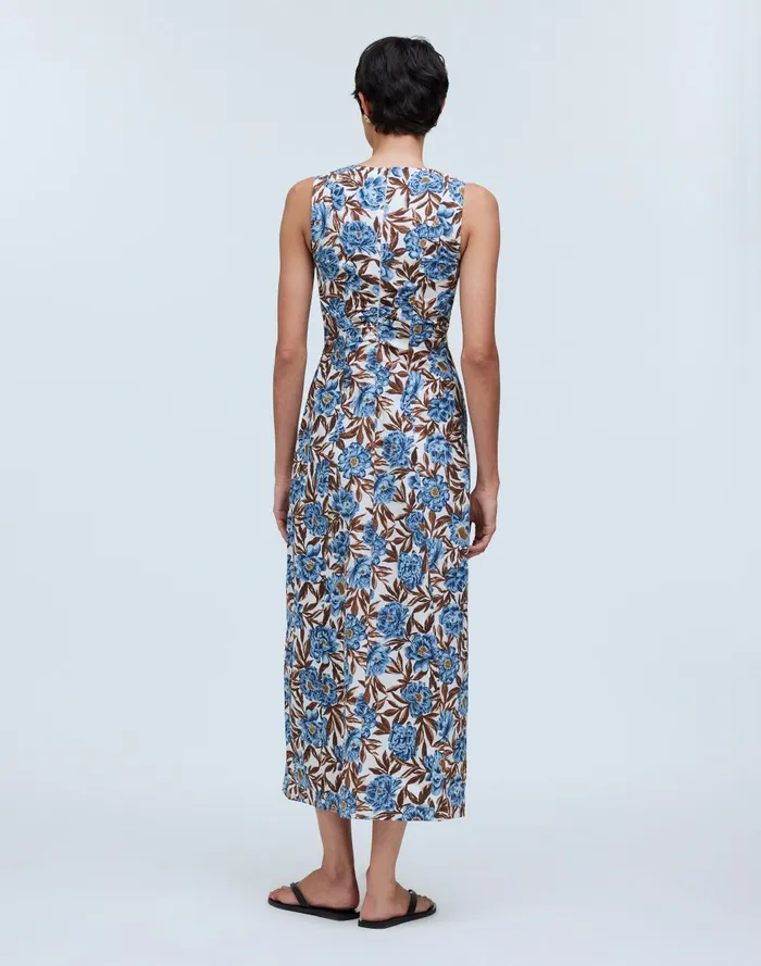 Women Dresses Madewell Sleeveless VNeck Midi Dress In Floral