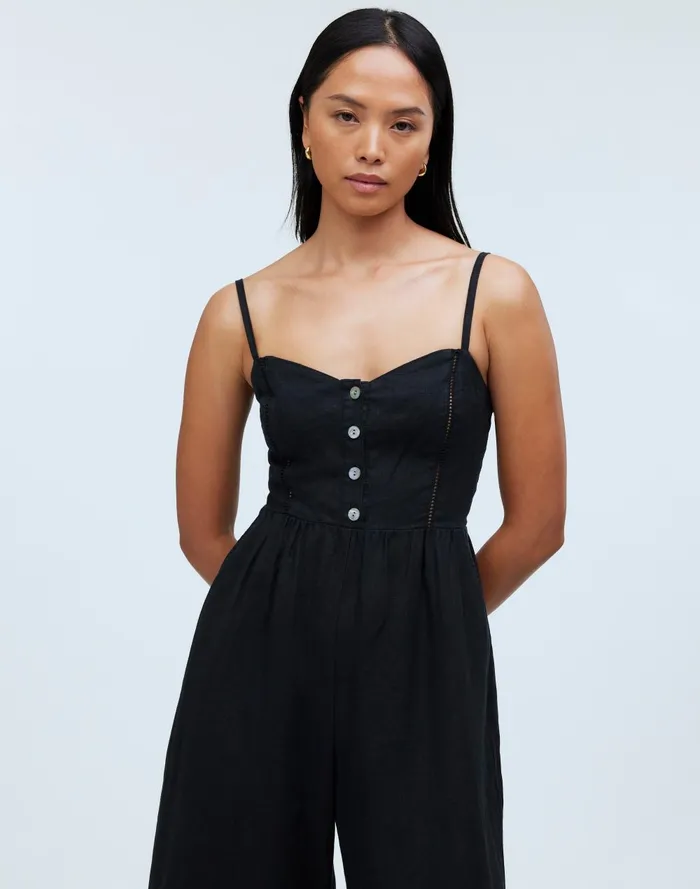 Women Dresses Madewell Sleeveless WideLeg Jumpsuit In 100 Linen