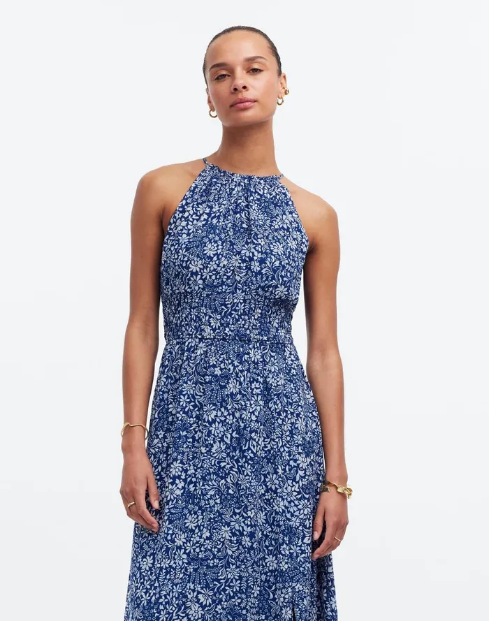 Women Dresses Madewell Smocked Halter Midi Dress In Floral