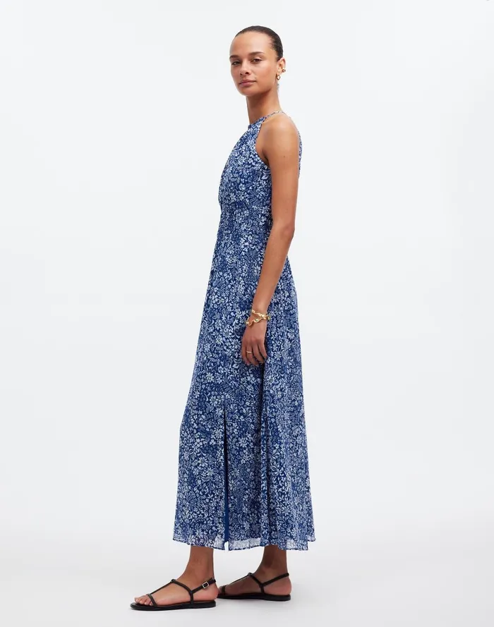 Women Dresses Madewell Smocked Halter Midi Dress In Floral