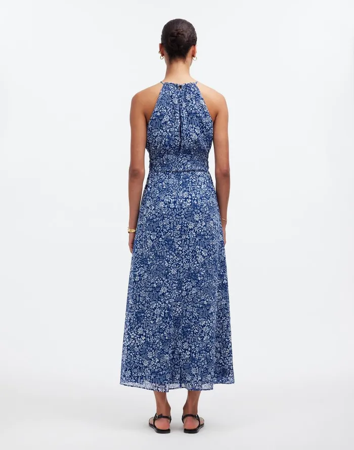 Women Dresses Madewell Smocked Halter Midi Dress In Floral