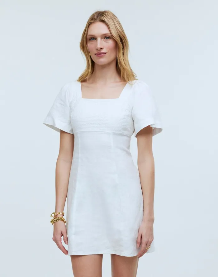 Women Dresses Madewell SquareNeck Mini Dress In 100 Linen