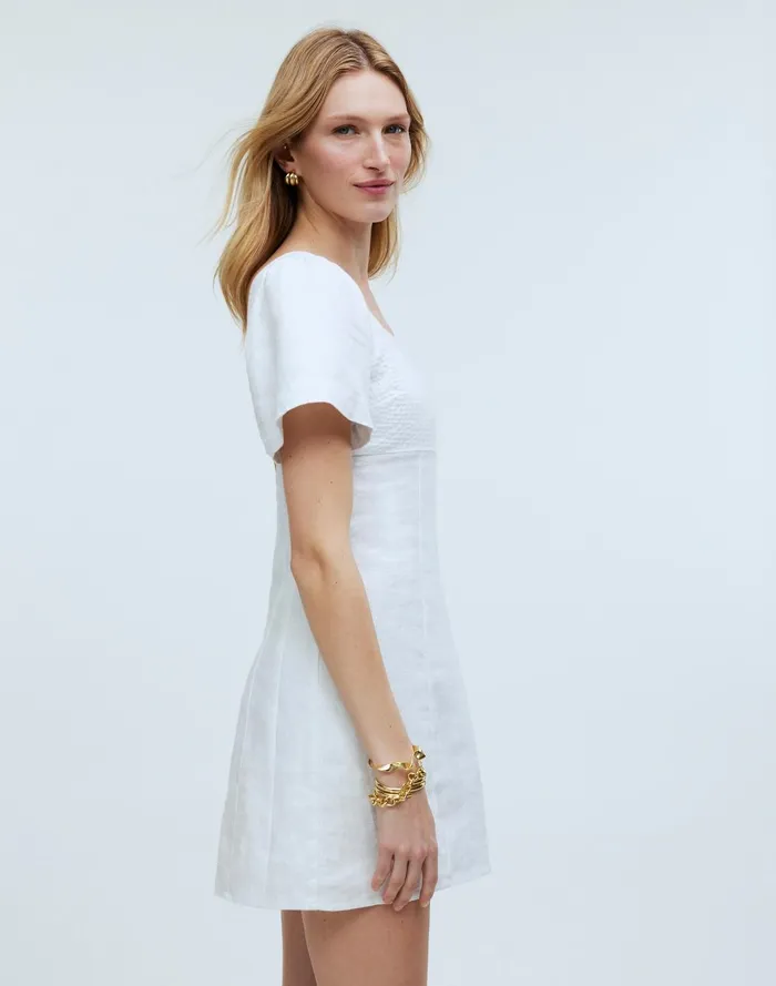 Women Dresses Madewell SquareNeck Mini Dress In 100 Linen