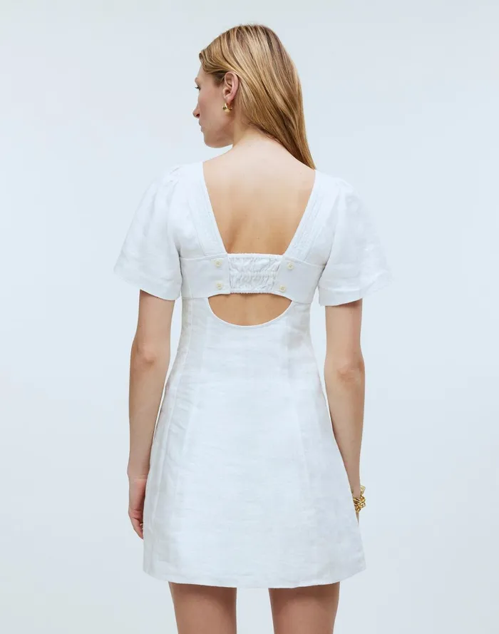 Women Dresses Madewell SquareNeck Mini Dress In 100 Linen