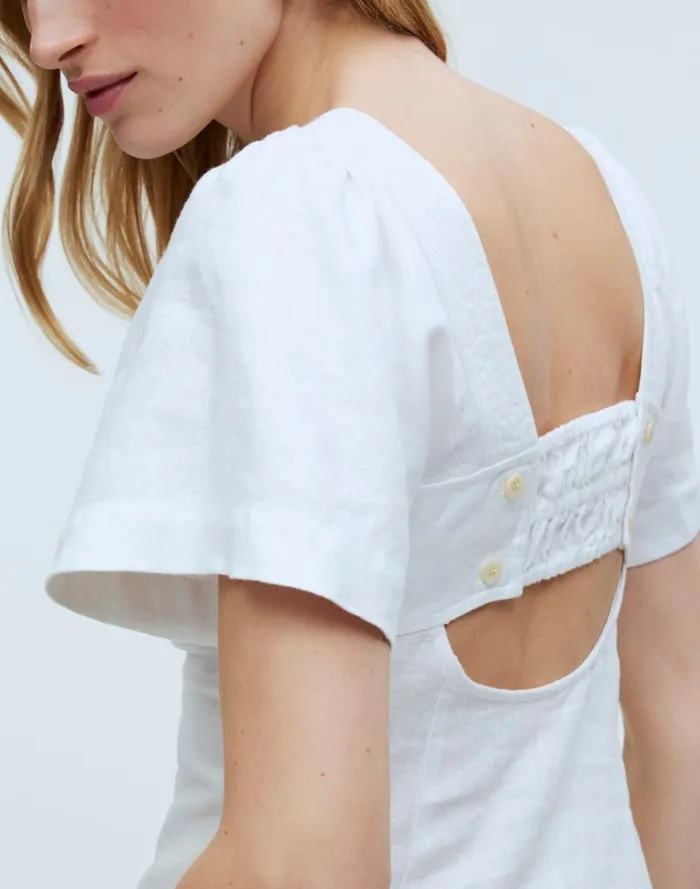 Women Dresses Madewell SquareNeck Mini Dress In 100 Linen