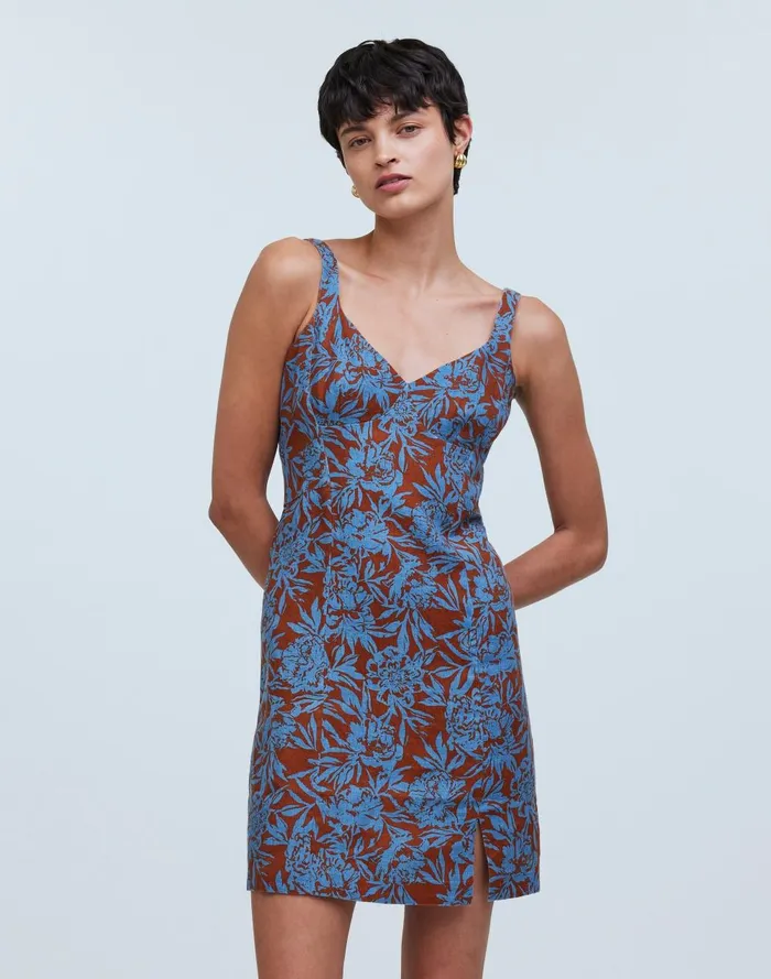 Women Dresses Madewell Sweetheart Midi Dress In Floral 100 Linen