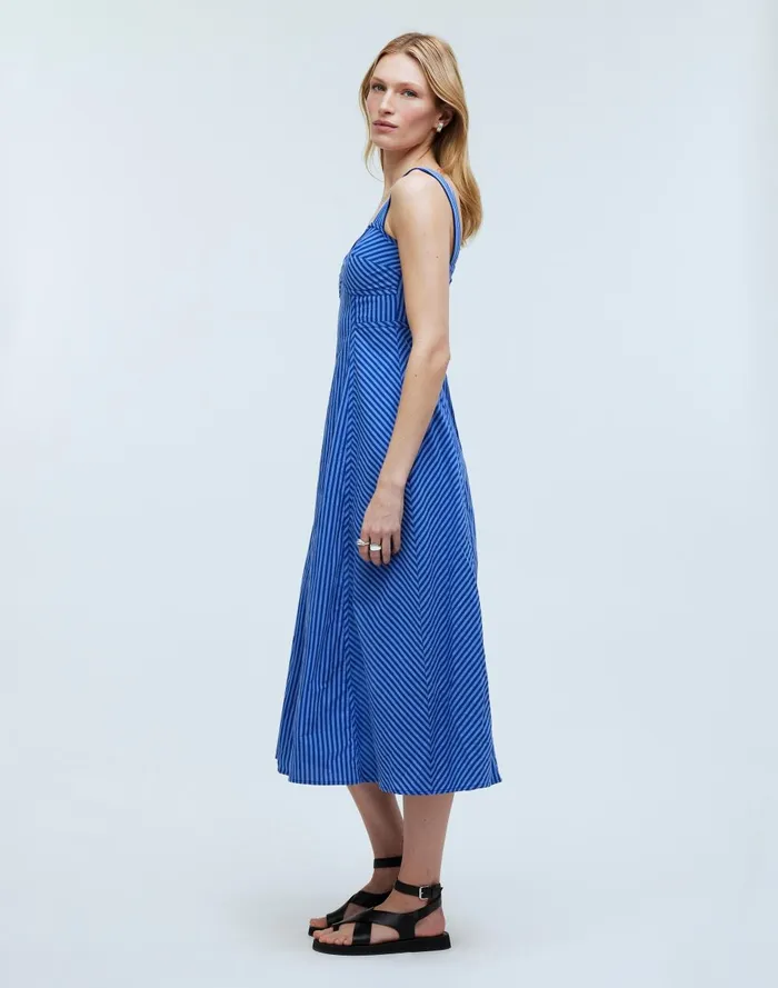 Women Dresses Madewell Sweetheart Sleeveless Midi Dress In Stripe