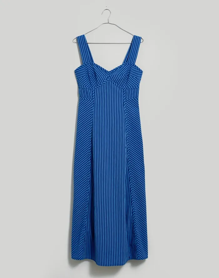 Women Dresses Madewell Sweetheart Sleeveless Midi Dress In Stripe